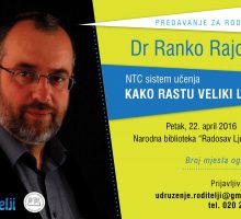 U petak u Biblioteci predavanje dr Ranka Rajovića “Kako rastu veliki ljudi“