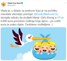 Za trojke iz Tuzi 6.000 eura