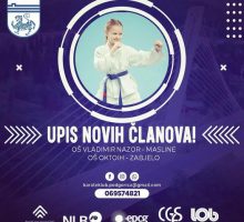 Karate klub Podgorica upisuje nove članove