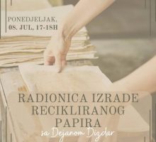 U ponedjeljak radionica izrade recikliranog papira