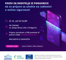 U subotu radionica za roditelje o online sigurnosti